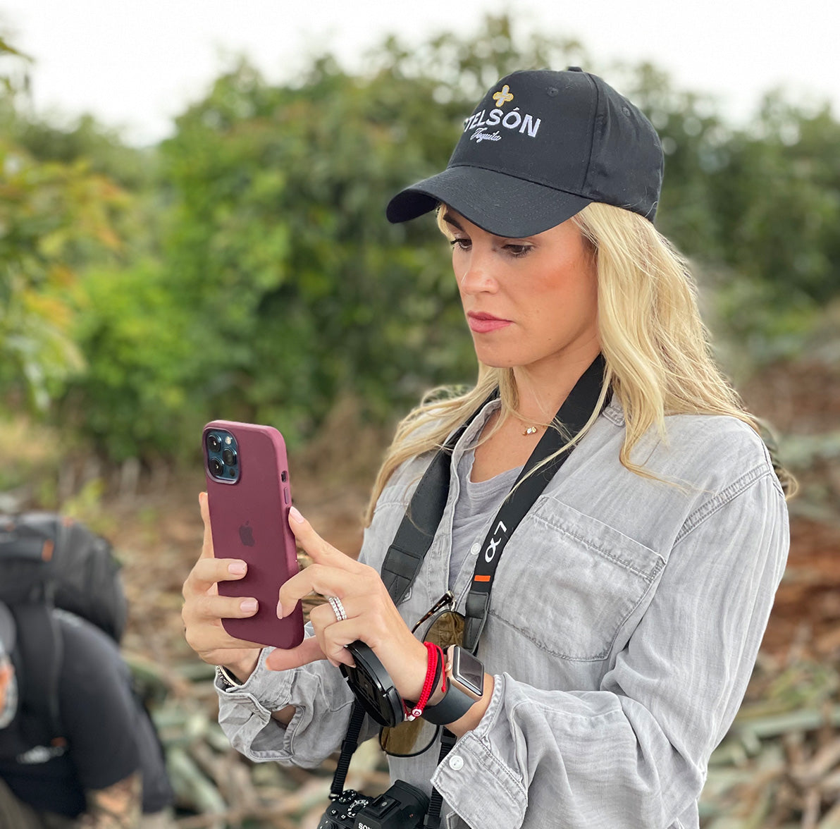 Pinkdoor founder, Lauren shooting video on her phone.